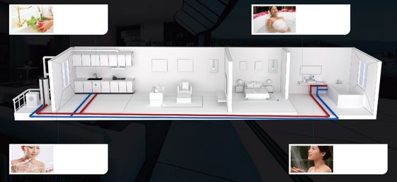 OEM ODM ในครัวเรือน All In One Heat Pump เครื่องทำน้ำอุ่น 80L 500L Space Saving
