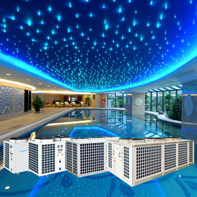 สระว่ายน้ำ DC Inverter ปั๊มความร้อนเส้นทางคาร์บอนต่ำสู่น้ำอุ่น Stepless