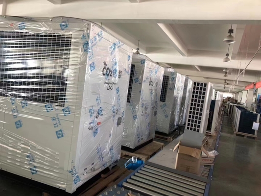 CO2 R744 ปั๊มความร้อนจากแหล่งอากาศ 37kw เชิงพาณิชย์สำหรับน้ำร้อน