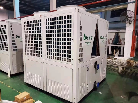 CO2 R744 ปั๊มความร้อนจากแหล่งอากาศ 37kw เชิงพาณิชย์สำหรับน้ำร้อน