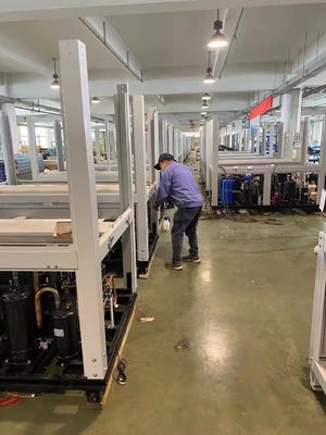 52Kw R410A ปั๊มความร้อนความถี่ตัวแปรความถี่ต่ำสำหรับโรงฆ่าสัตว์