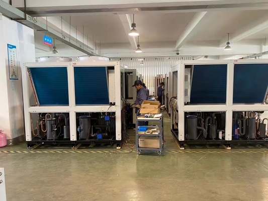 52Kw R410A ปั๊มความร้อนความถี่ตัวแปรความถี่ต่ำสำหรับโรงฆ่าสัตว์